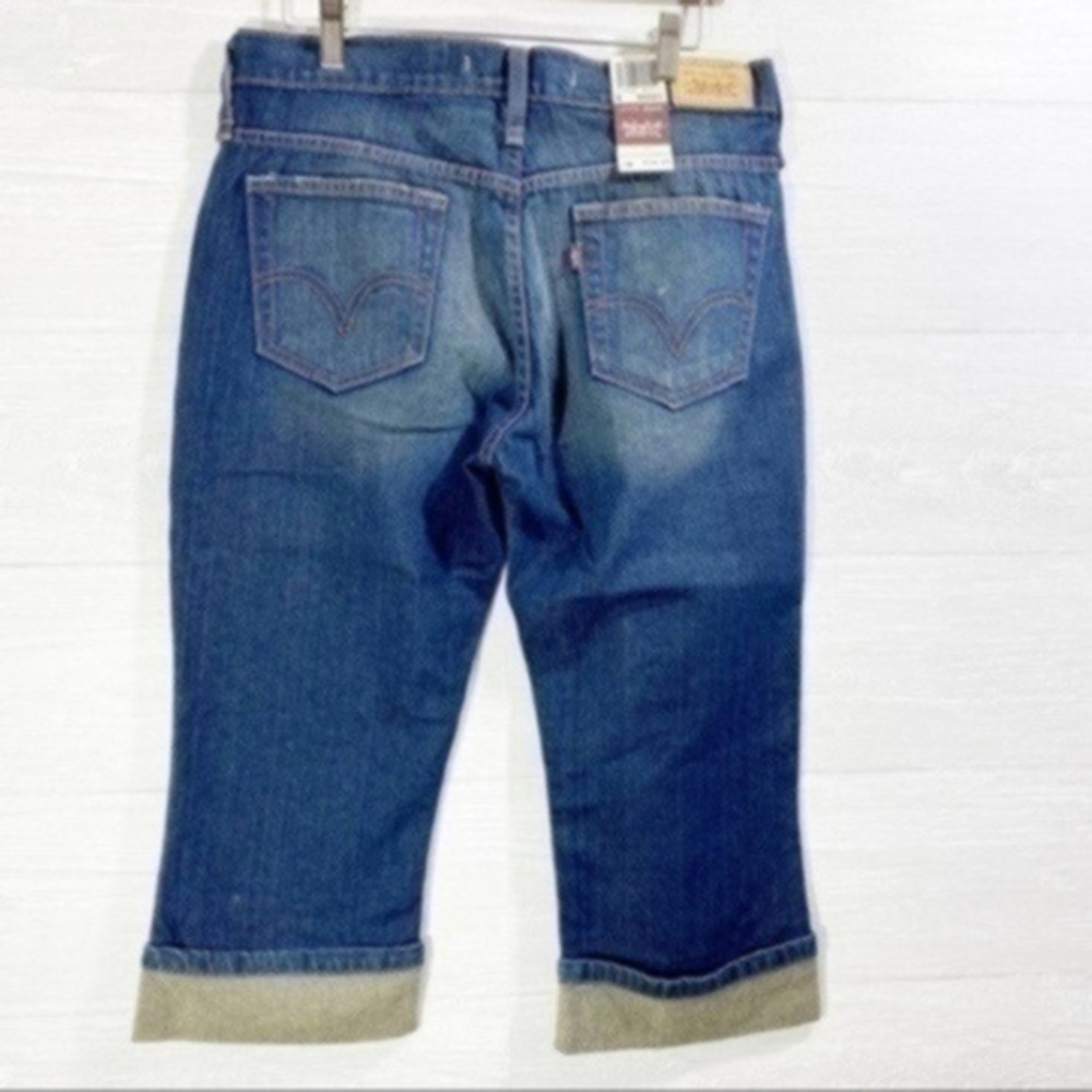 NWT Levi 515 Capri White Label Cuffed Denim Size 8 - Picture 4 of 7